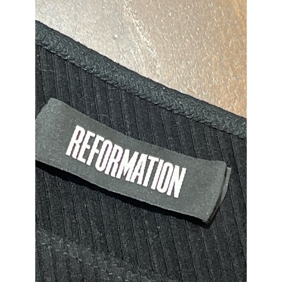 Reformation Stewart One Shoulder Tee Top in Black Large Womens Blouse - Picture 6 of 11